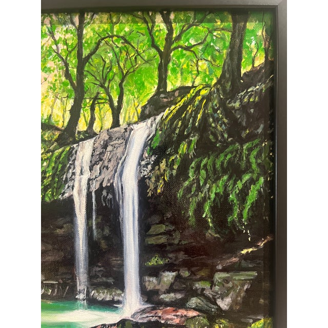 Green Emerald Falls - Original Oil Painting by Steve Schaaf For Sale - Image 8 of 9