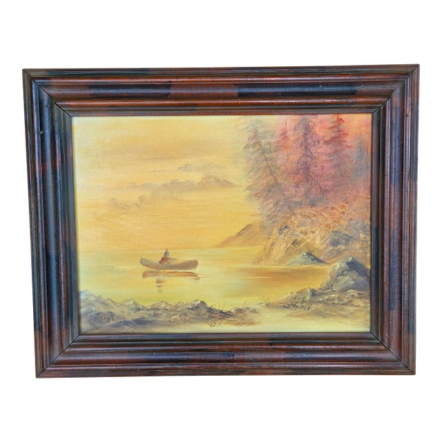 Carol Kimball Original Oil Painting Vintage Landscape Framed 21x17 For Sale
