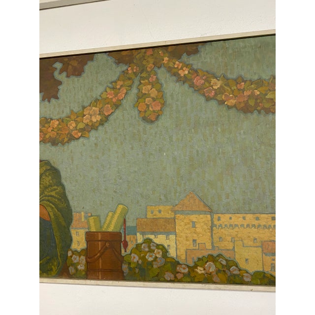 1920s Art Deco Painting For Sale In Los Angeles - Image 6 of 11