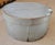This amazing 19thc Original grey painted round pantry box may have been used for cheese or other grains or feed. Nice...