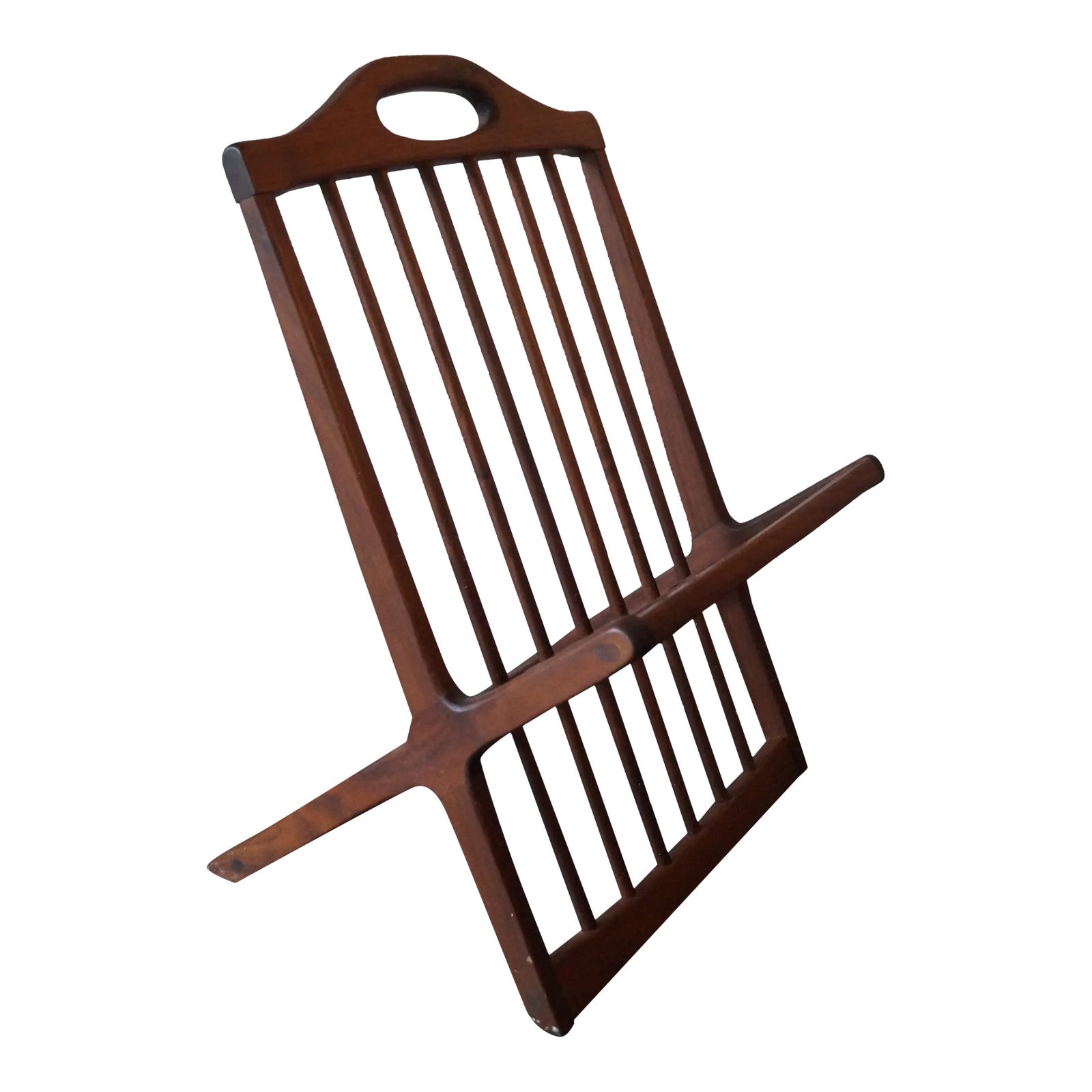 1950s American Mid-Century Modern Solid Walnut Magazine Rack Attributed ...