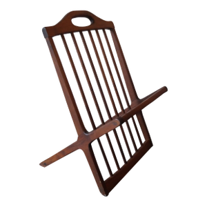 1950s American Mid-Century Modern Solid Walnut Magazine Rack Attributed to Arthur Umanoff
