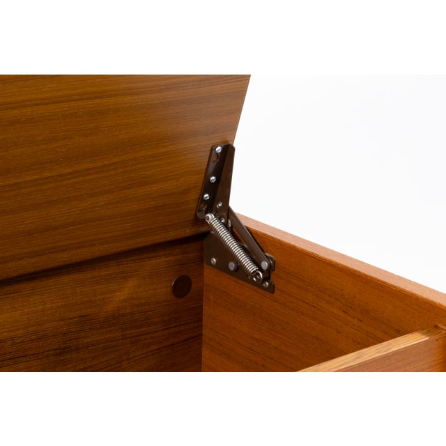 Mid 20th Century Mid Century Modern Danish Rolling Blanket Storage Chest For Sale - Image 5 of 8