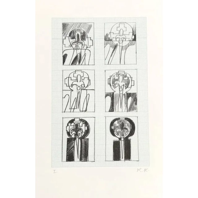 Ronald King Screenprint Knight Signed & Numbered 1978 For Sale