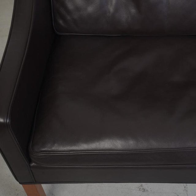 Wood Model 2208 2-Seater Sofa in Black Leather by Børge Mogensen, 1990s For Sale - Image 7 of 18