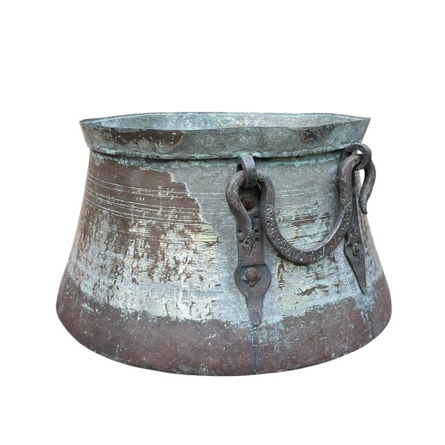 Late 19th Century Antique Primitive Bucket, Cauldron or Kettle With Handles For Sale - Image 6 of 13