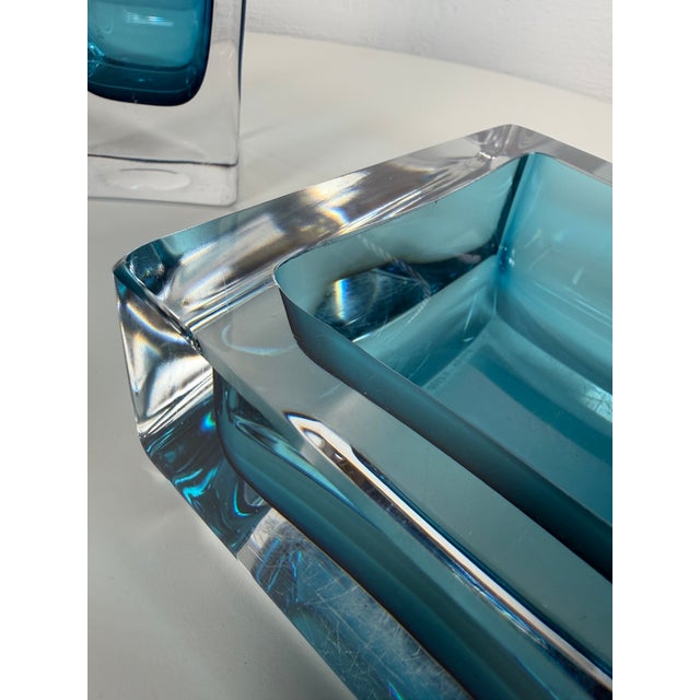 Glass Swedish Art Glass Vases and Ashtray by Göran Wärff for Kosta Boda, 1970s, Set of 3 For Sale - Image 7 of 11