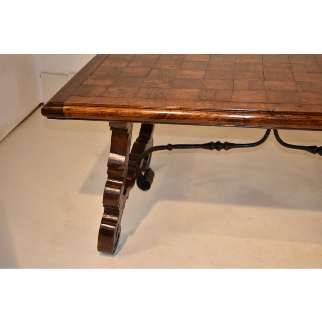 Oak and Walnut Spanish Parquet Top Table, Circa 1900 For Sale In Greensboro - Image 6 of 10