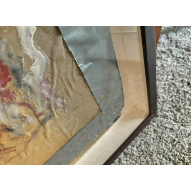 Textile Abstract Figurative Painting by Christopher Shoemaker (Unframed), 18.5” X 27” For Sale - Image 7 of 9