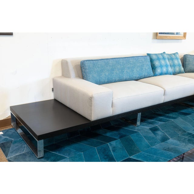 Late 20th Century Della Robbia Sodeo Contemporary Modern 3 Piece Chrome & Wood Grey Sectional Sofa For Sale - Image 5 of 8