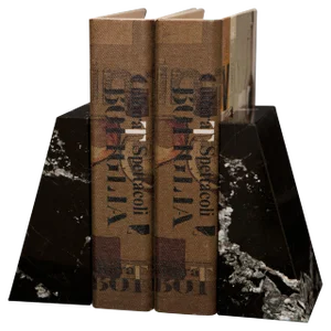 Black Marble Bookends - a Pair