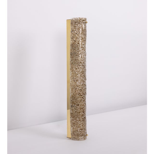 1 of 4 textured murano glass wall sconces made by hillebrand leuchten, germany, circa 1970-1979. High quality and in very...