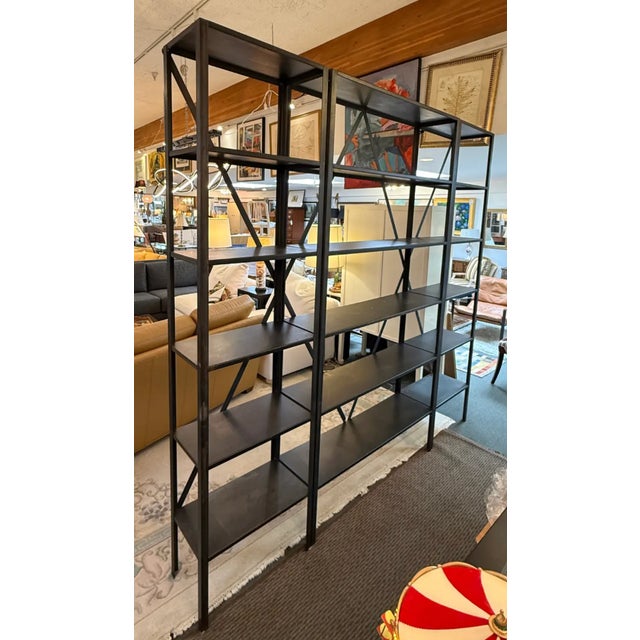 Industrial Industrial Metal Shelving Unit For Sale - Image 3 of 12