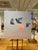 Large Contemporary Oil Painting Blue Herons Over Sunset For Sale - Image 13 of 14