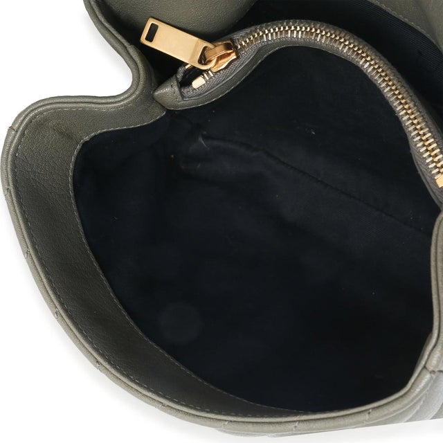 Taupe Sheepskin Matelasse Chevron Monogram Medium College Bag For Sale - Image 9 of 9
