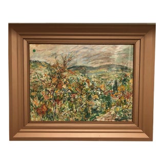 Early 20th Century Nature Abstract Watercolor Signed on the Bottom, Framed For Sale