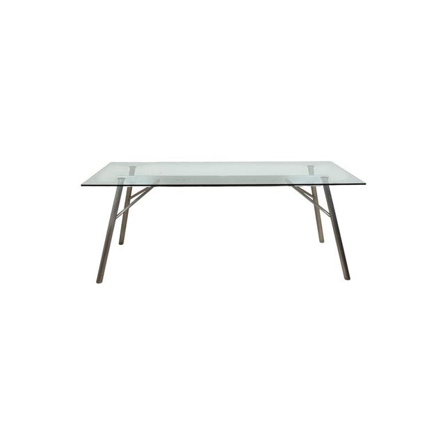 Glass and Silver Metal Dining Table from Rolf Benz For Sale - Image 9 of 11