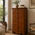 Tall Italian Chestnut Chest of Drawers with Brass Hardware, 1980s For Sale - Image 4 of 4