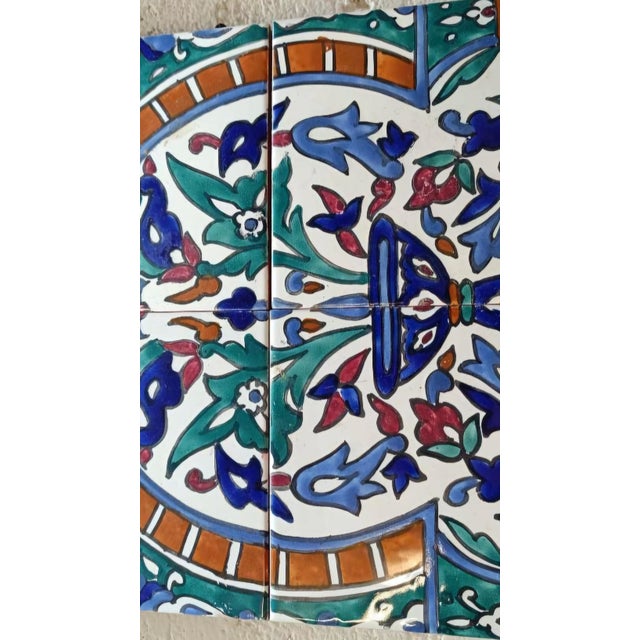 Jugendstil Ceramic Tile Panel With Floral Motif, Early 20th Century. For Sale - Image 4 of 8
