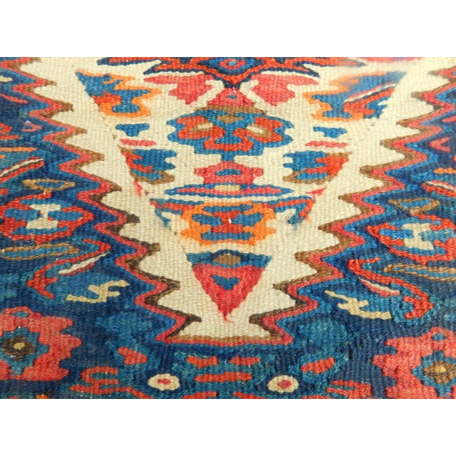 Antique Persian Senneh Kilim. 3'10"x 4'10" For Sale - Image 10 of 12