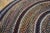 1930s Multicolor Geometric Folk Art Antique American Braided Rug 9'10'' X 9'10'' Oval Carpet For Sale - Image 9 of 12