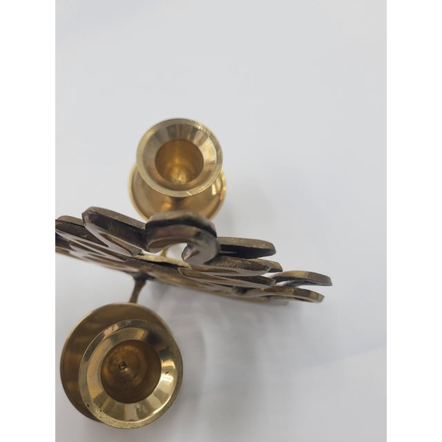Mid 20th Century Hollywood Regency Solid Brass Leaf Sconces-a Pair For Sale - Image 10 of 10