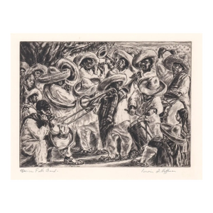 1936 Irwin Hoffman Mexican Folk Band Etching