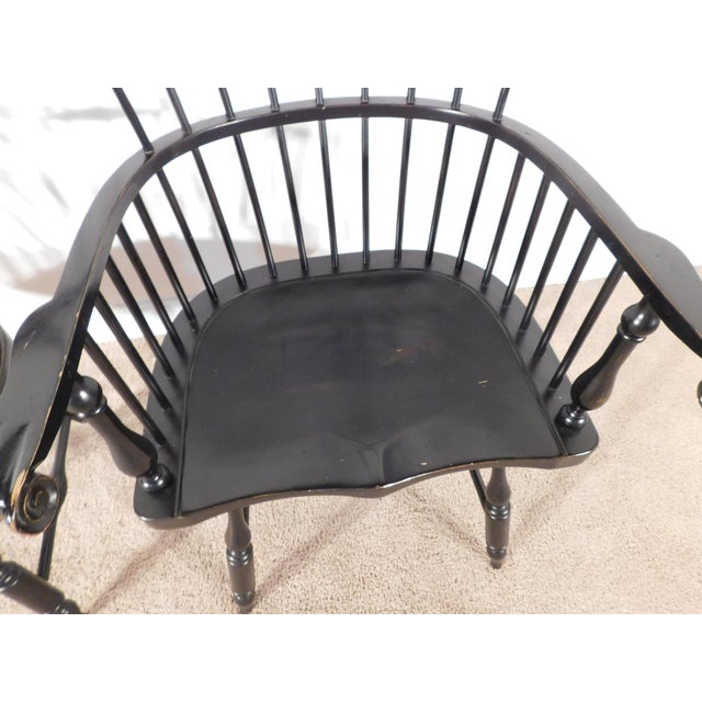 Massive Pair Vintage D R Dimes Style Painted Comback Windsor Arm Chairs For Sale - Image 14 of 15