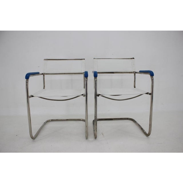 Bauhaus B10 Tubular Table and B34 Armchairs by M. Melder, 1930s, Set of 3 For Sale - Image 13 of 18