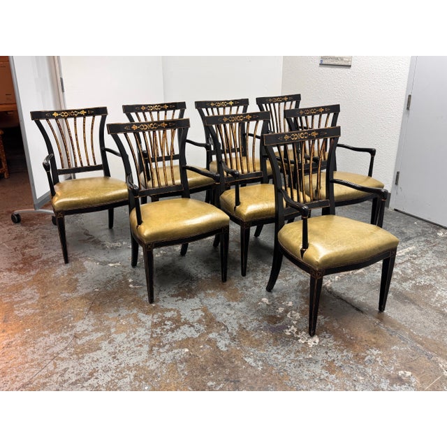 Chinoiserie Sloan Miyasato Gothenburg Armchairs, Set of Eight For Sale - Image 3 of 12