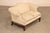 High Quality American Made Upholstered Loveseat By Ethan Allen Featuring A Chippendale Style Frame With Rolled Arms,...