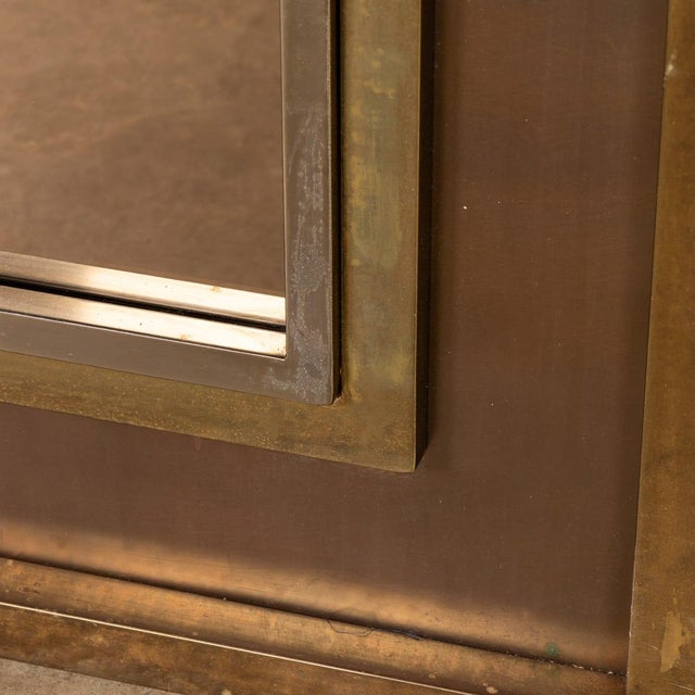 Vintage Square Brass and Bronzed Mirror from Belgo Chrom, Belgium, 1970s For Sale - Image 18 of 18
