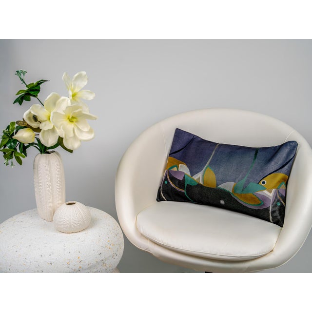 The Midnight Abstract Avant-Garde Cushion by Renaras For Sale - Image 4 of 5