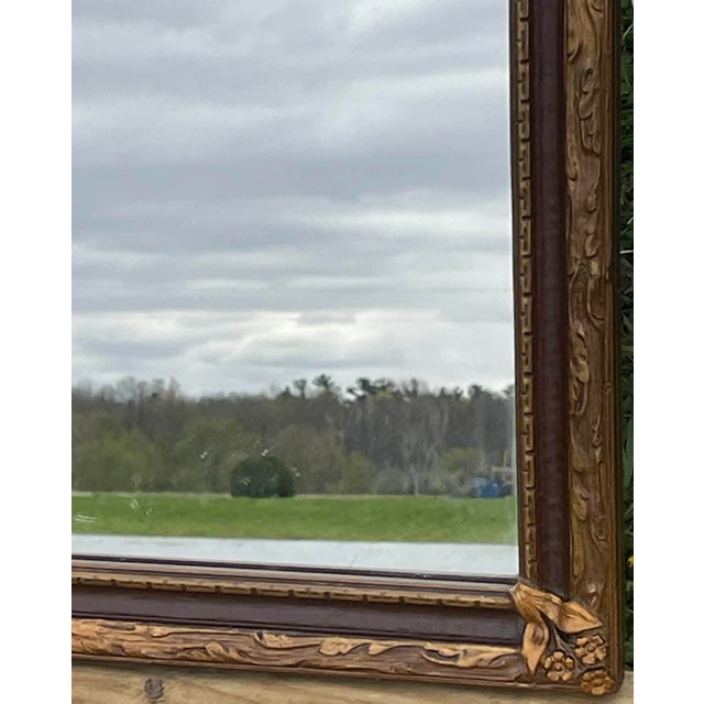Antique Hand Carved Gold Gilt Framed Mirror W/Floral Motifs For Sale - Image 9 of 16