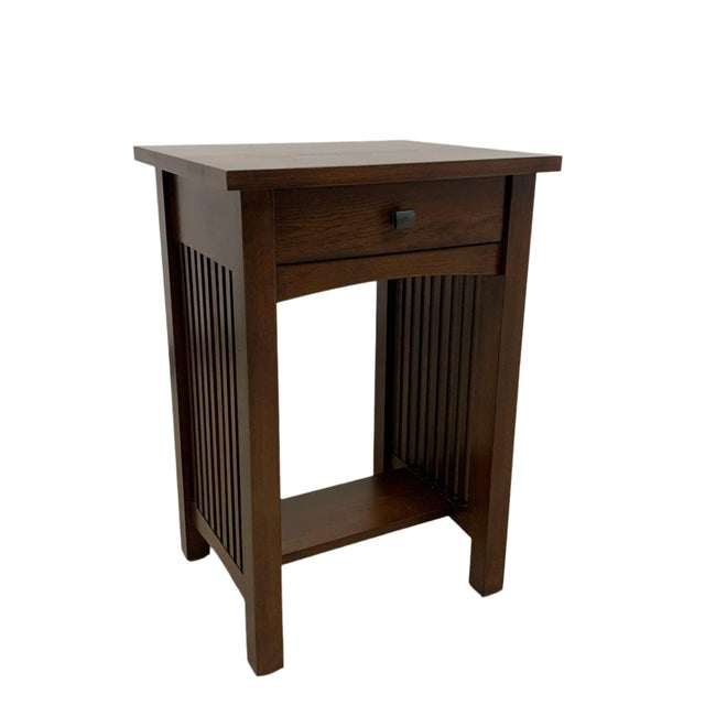 Mission Mission 1 Drawer Spindle End Table For Sale - Image 3 of 15