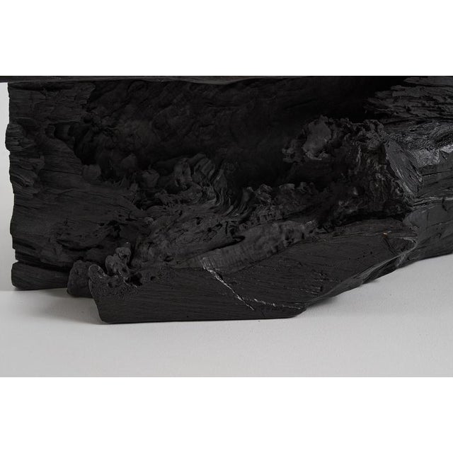 Early 21st Century Sculptural Side Table in Burnt Black Wood by Logniture For Sale - Image 5 of 18
