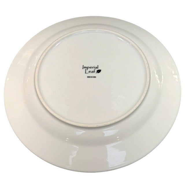 Beautiful Imperial Leaf dinner plate featuring a colorful Tobacco Leaf-style botanical design with large pink and red...