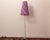 1990s Vintage Chrome Floor Lamp with Handmade Purple Floral Decorated Shade, Italy For Sale - Image 5 of 13