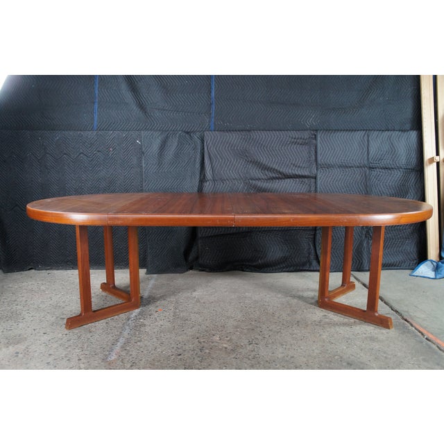 1980s Otmar Danish Scandinavian Modern Teak Round Extendable Dining Table MCM For Sale - Image 12 of 13