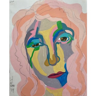 Contemporary Abstract Portrait Painting "She's Awake and Vibrant, No. 293" For Sale