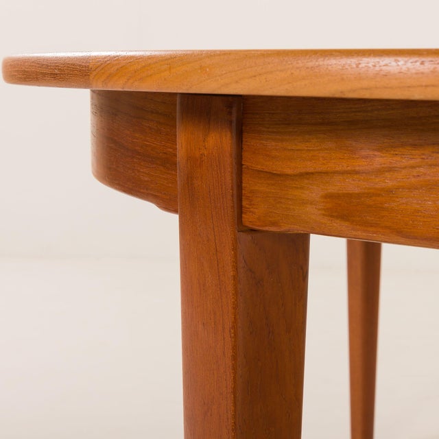 Large Vintage Teak Table with Four Inner Leaves by Henning Kjaernulf for Soro, 1960s For Sale - Image 12 of 18