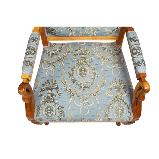 Wood Early 19th Century Empire Biedermeier Plumwood Swan Armchairs, Set of 2 For Sale - Image 7 of 11