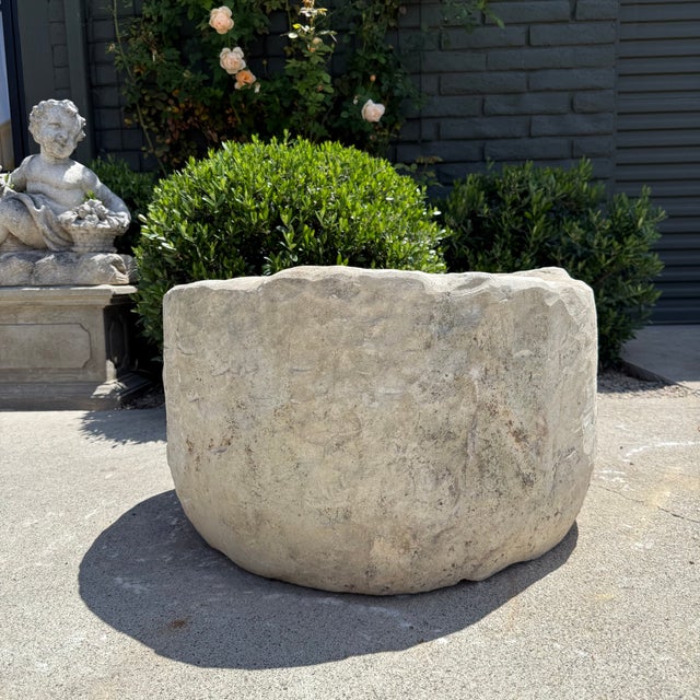 Antique Limestone Trough A one-of-a-kind hand-carved limestone trough naturally textured, lightly weathered finish....