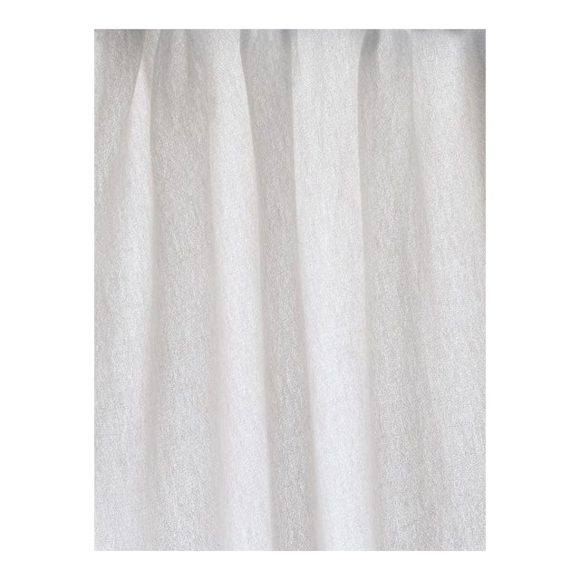 Sample - Schumacher Crepe Wool Linen Casement Fabric in Mist For Sale