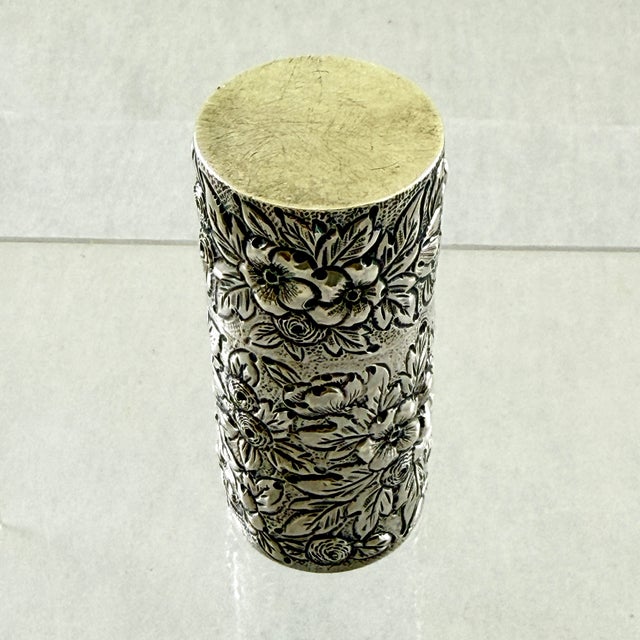 American Dominick and Haff Estate Sterling Silver Vanity Hairpin Box For Sale - Image 3 of 12
