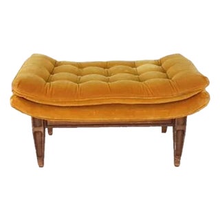Vintage Mid Century Modern Orange Tufted Ottoman for Castro Convertibles Arden Chair For Sale