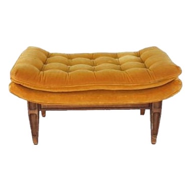 Vintage Mid Century Orange Tufted Ottoman for Castro Convertibles Arden Chair For Sale