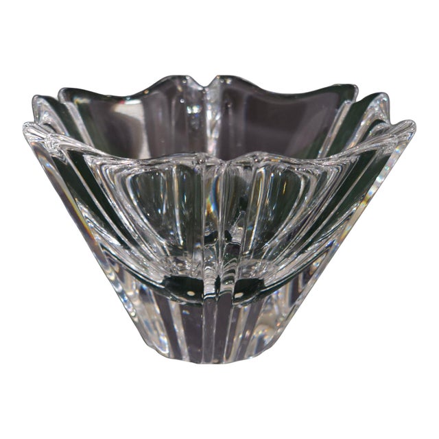 Orrefors Crystal Bowl Lars Hellsten Orion Heavy Sticker Signed For Sale