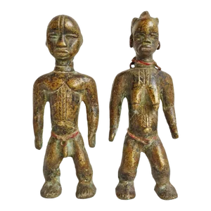 Antique Pair of Old Brass Dan Figures