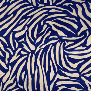 Designer Vicki Payne Free Spirit Navy Blue & Taupe Zebra Animal Print Fabric- Sample
